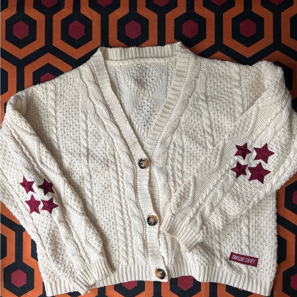 Authentic Official Red Taylor Swift Cardigan Sweater Size M/L medium large